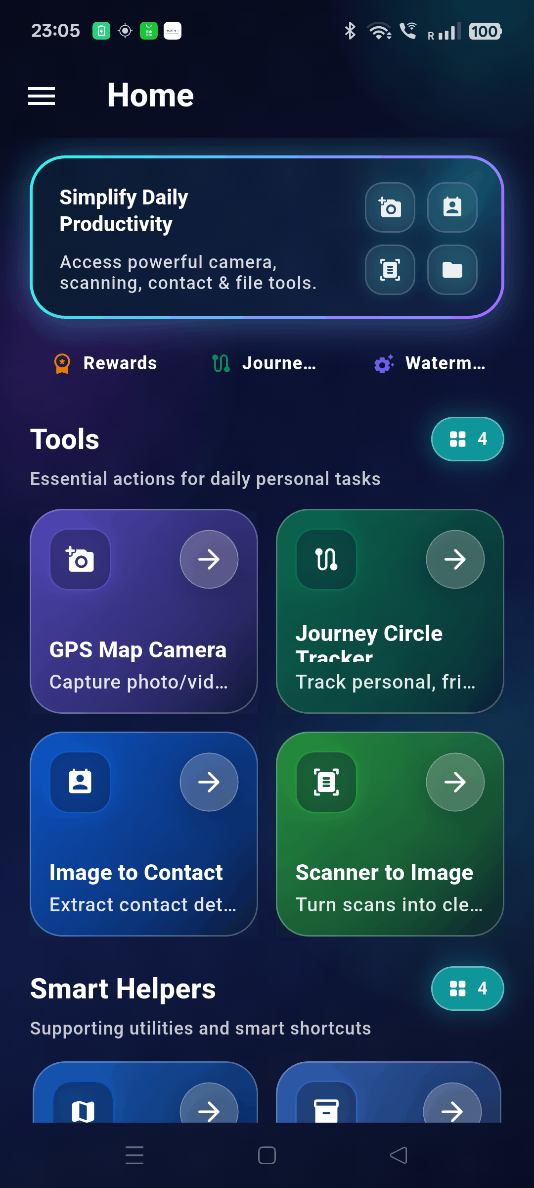 97 Pocket Suite dark home screen