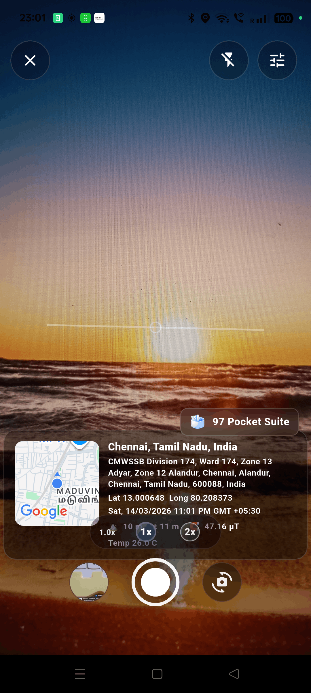 GPS camera with map and metadata